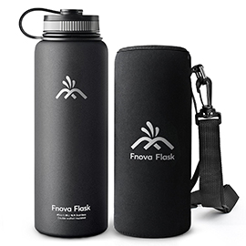 Fnova Flask 40oz Insulated Stainless Steel Water Bottle, Double Walled Vacuum Flask