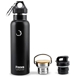 Fnova 35oz / 21oz Insulated Stainless Steel Water Bottle with 3 Caps